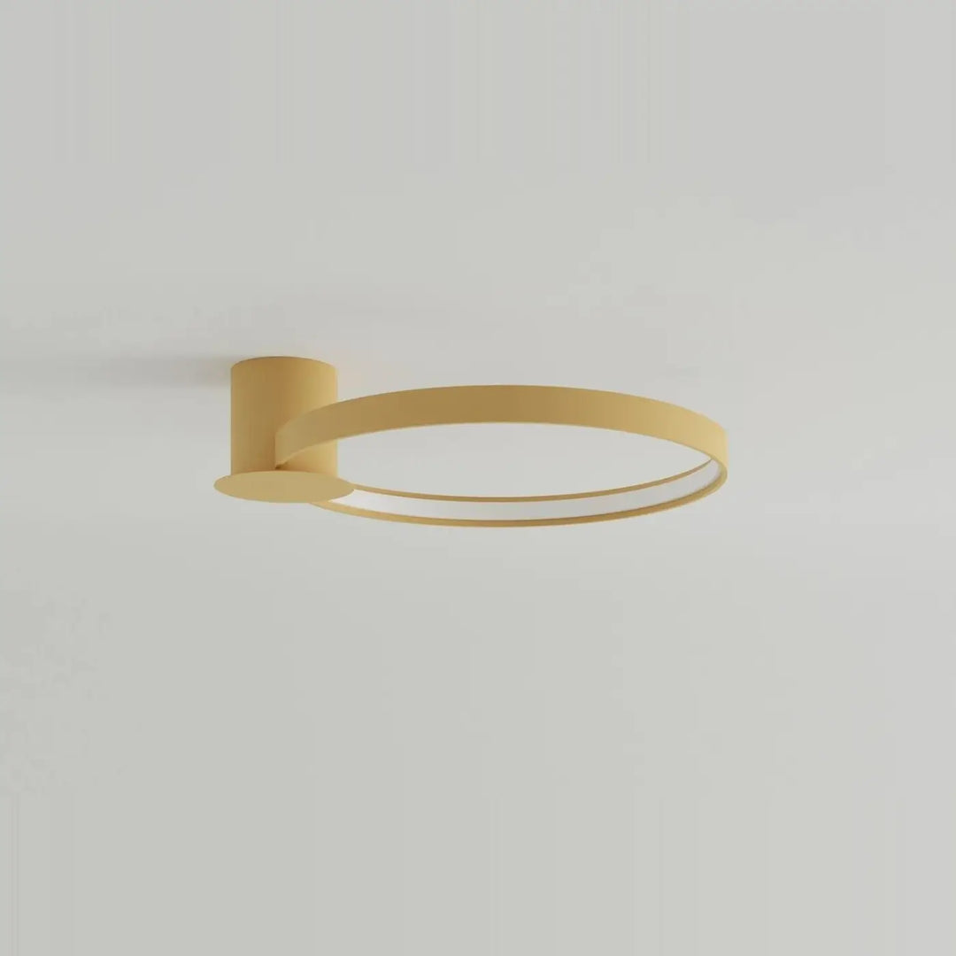 Plafonnier rio design unique doré avec modules led et design moderne minimaliste lumen 55 3000k