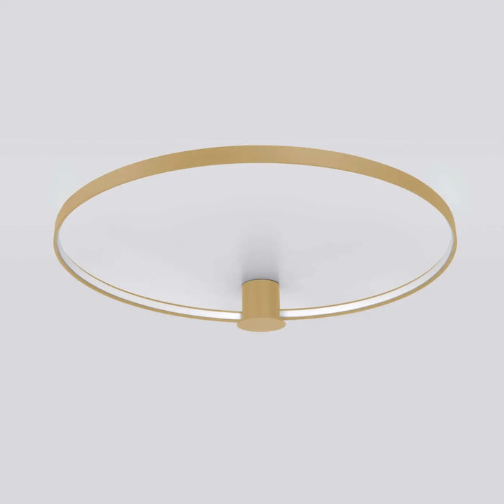 Plafonnier rio 55 doré avec cadre métallique design unique et diffuseur blanc minimaliste à modules led intégrés