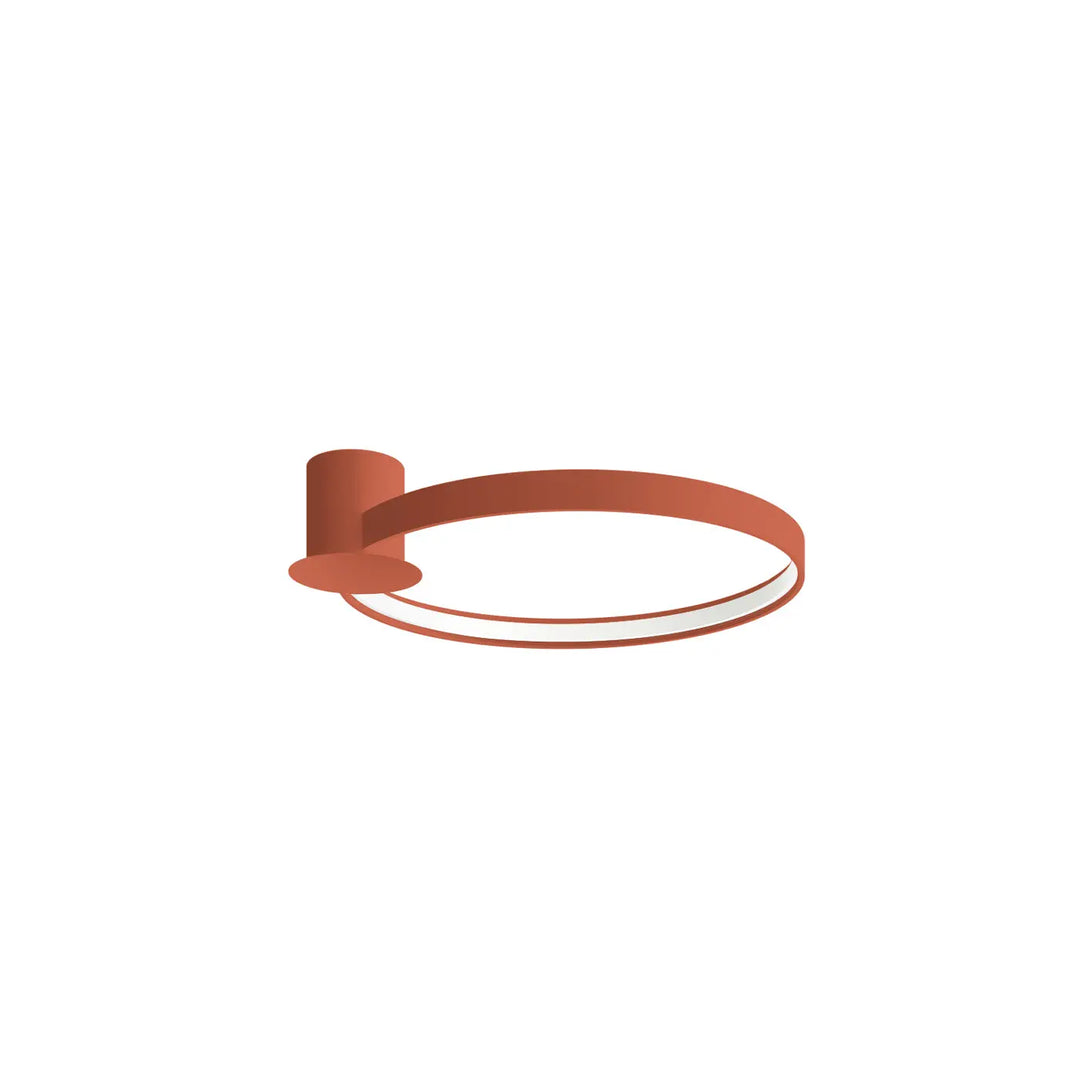 Luminaire plafonnier rio 55 rouge ocre cuivre en aluminium allié élégance anneaux led minimaliste design circulaire