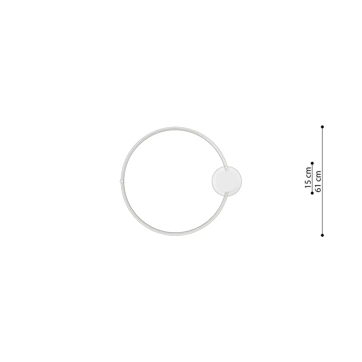 Luminaire plafonnier rio 55 en aluminium allient élégance avec anneaux led doubles et accent disque rouge ocre