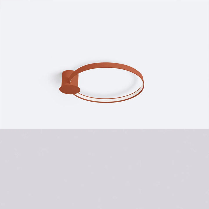 Luminaire plafonnier rio 55 en métal terracotta mat avec anneaux led et aluminium allient élégance dans la collection rio