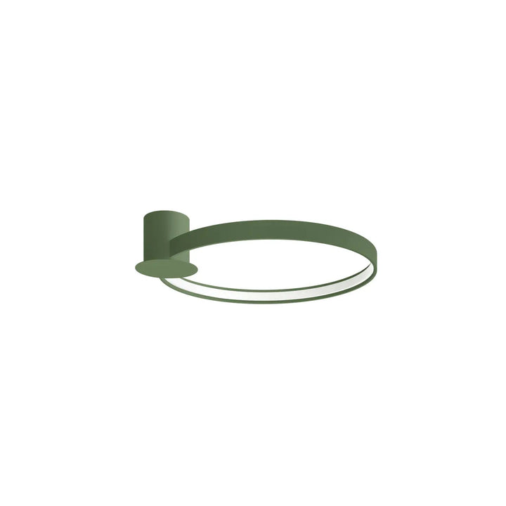 Luminaire plafonnier collection rio design moderne en vert olive avec éclairage circulaire minimaliste 3000k