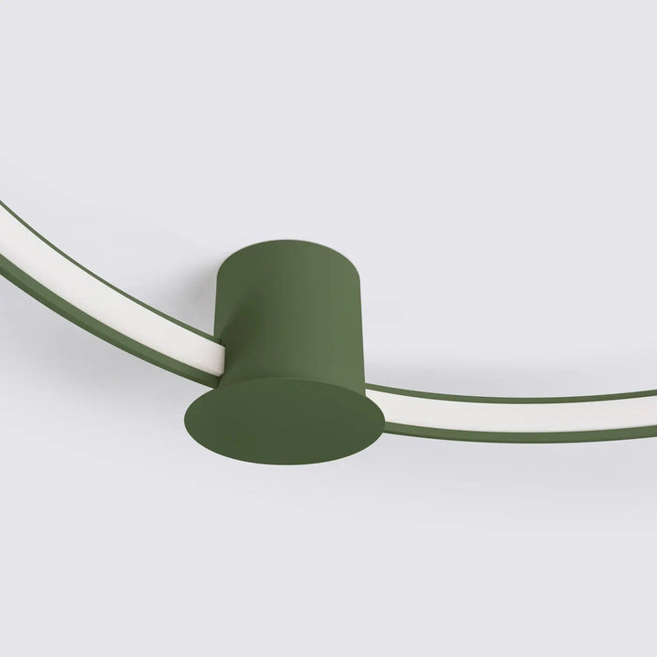 Luminaire plafonnier collection rio vert olive avec design moderne cylindrique et éclairage led intégré 3000k