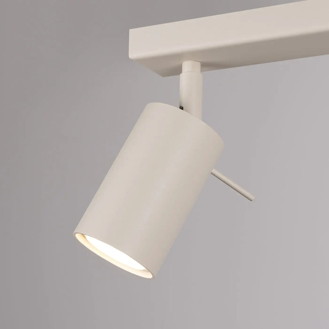 Luminaire plafonnier ring 3l beige avec lampe ring blanche cylindrique à tête réglable pour éclairage flexible minimalisme moderne