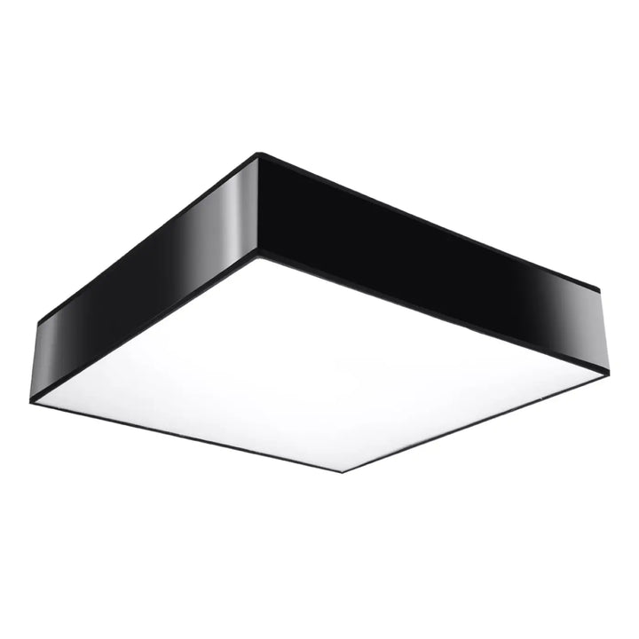 Plafonnier carré noir horus 55 avec éclairage polyvalent à panneau lumineux blanc et forme riche minimaliste
