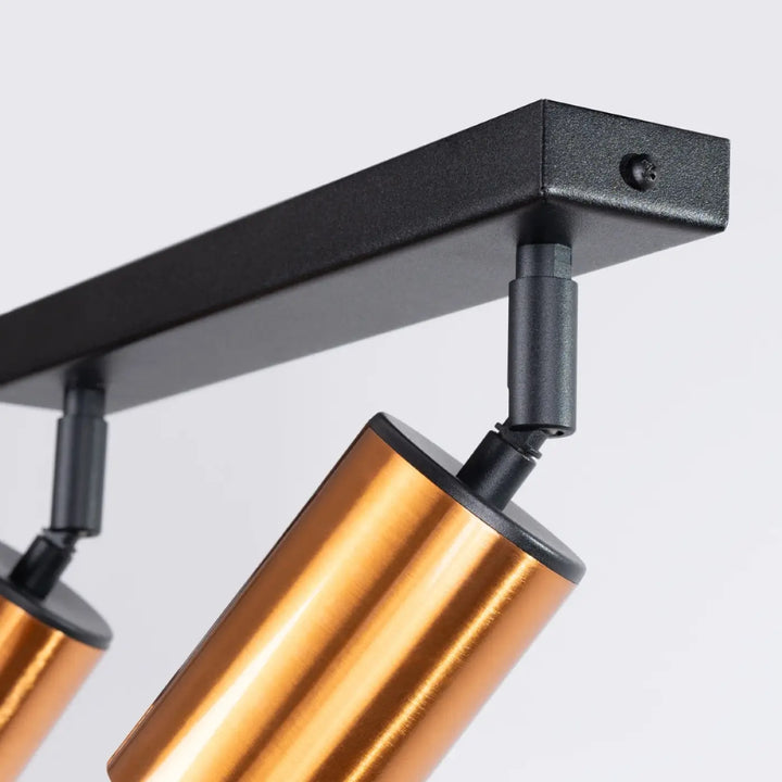 Plafonnier winx cuivre avec support noir en métal et joints réglables lampe winx allie design moderne