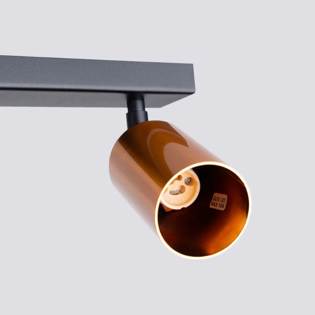 Plafonnier winx 2 noir copper lampe winx allie design avec finition cuivre et douille e27 exposée moderne