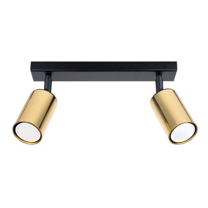 Plafonnier winx noir et doré avec double spot cylindrique design moderne lampe winx allie pour éclairage intérieur