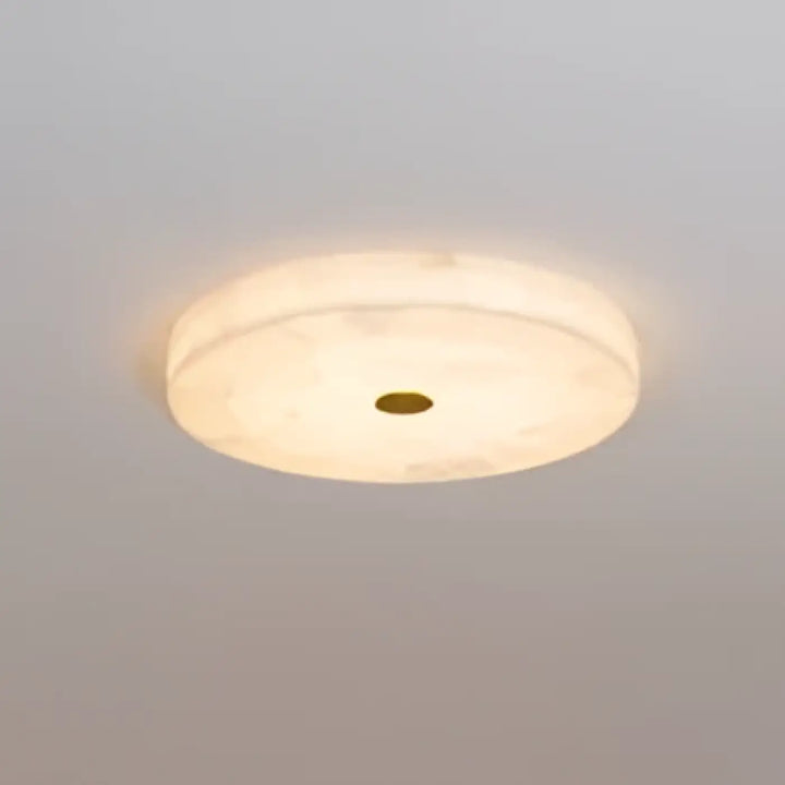 Luminaire plafonnier mira rond avec diffuseur en verre pierre nacrée et accent métallique pour décoration intérieure design