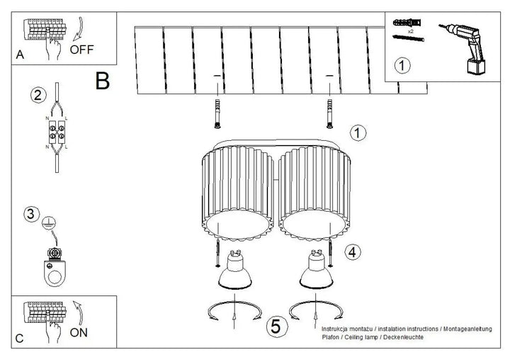 Luminaire plafonnier aura 2 moka double face avec deux abat-jours cylindriques et douilles vissables forme unique inspirée