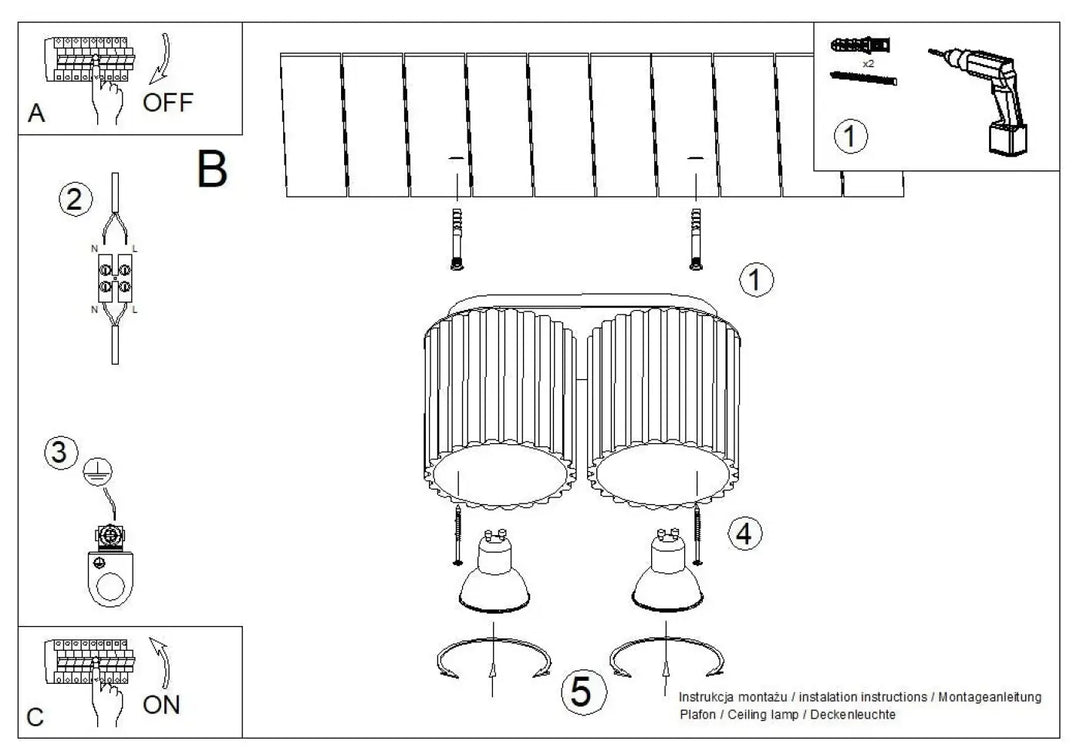 Luminaire plafonnier aura 2 vert olive double face avec deux abat-jours cylindriques forme unique inspirée