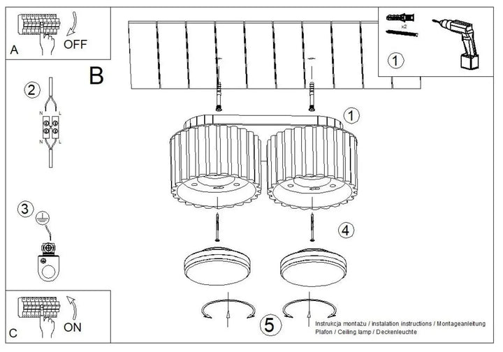 Luminaire plafonnier aura 2 bordeaux avec forme unique inspirée et deux abat-jours cylindriques élégants