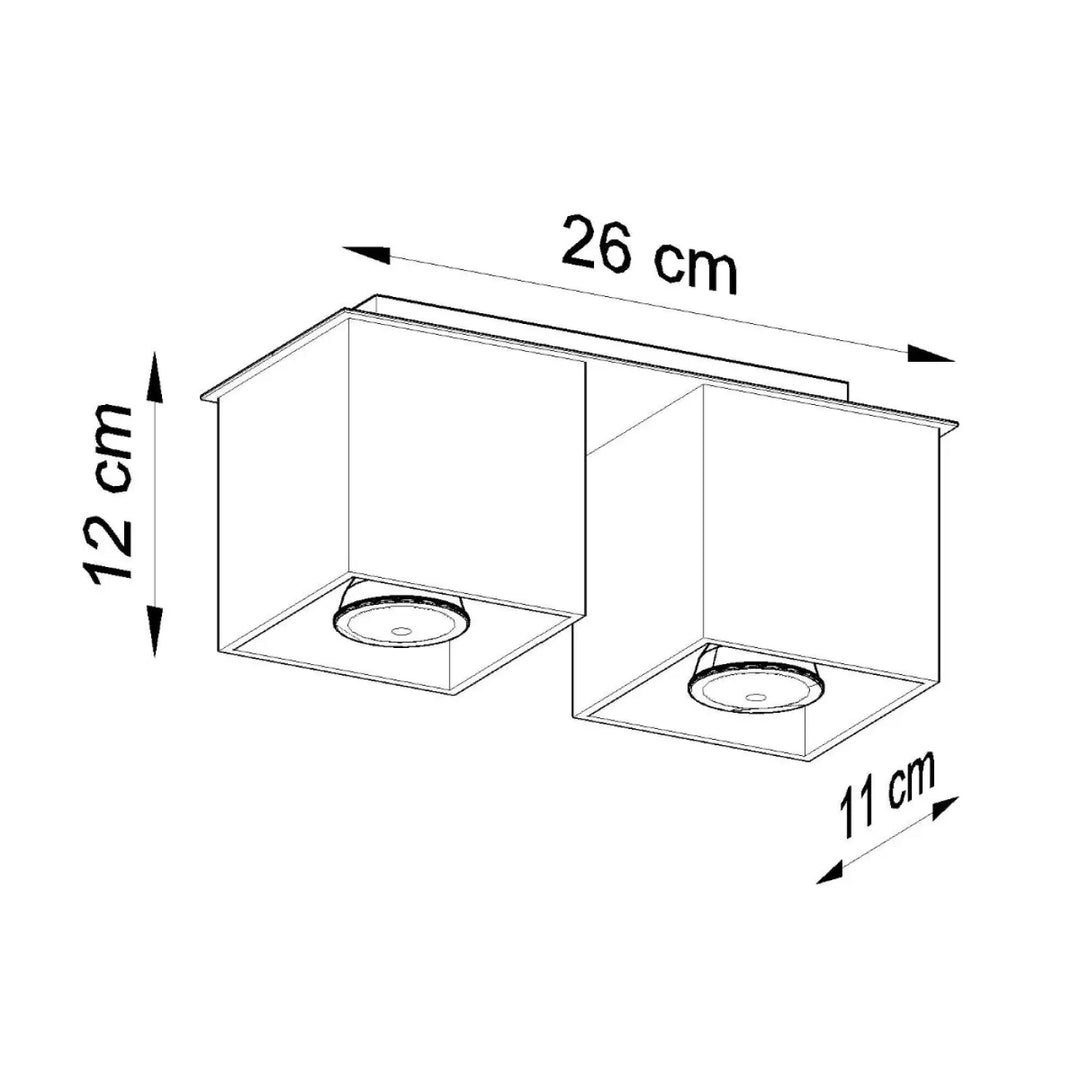 Modern plafonnier quad gris à double lumière montées individuellement avec design rectangulaire minimaliste pour magnifique décoration