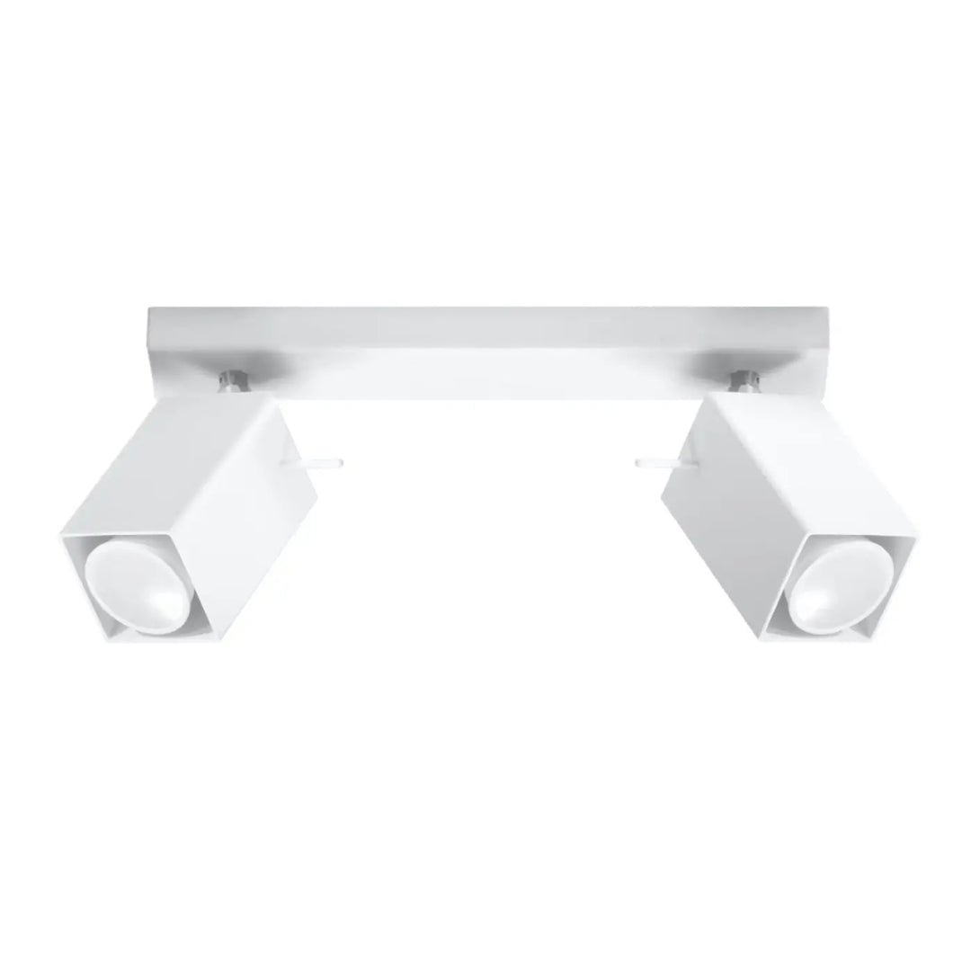Plafonnier moderne merida blanc avec deux spots merida cube réglables offrant un flux lumineux optimal