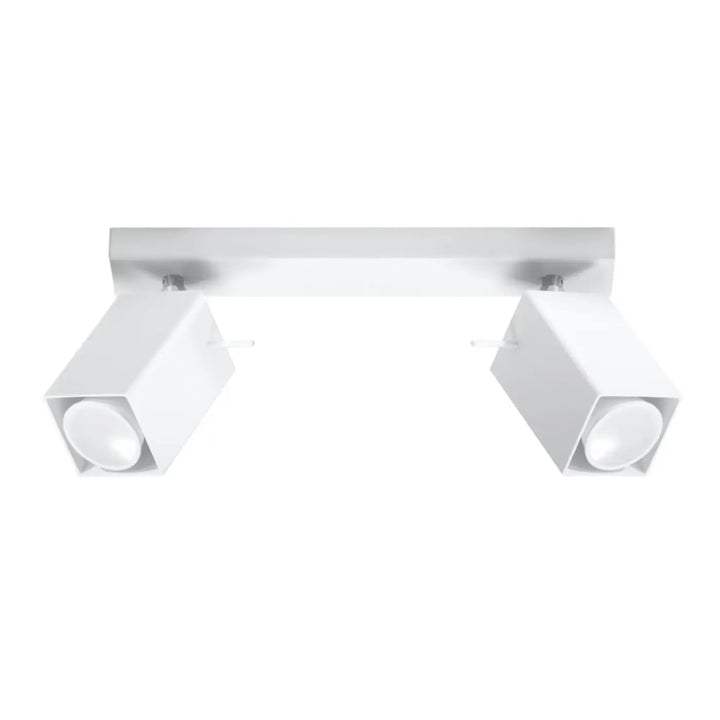 Plafonnier moderne merida blanc avec deux spots merida cube réglables offrant un flux lumineux optimal