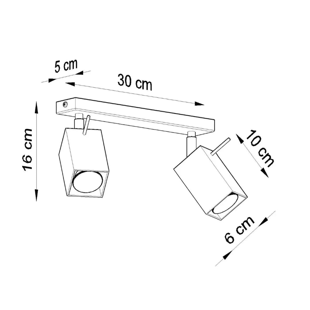 Plafonnier moderne merida blanc avec spots merida réglables sur rail de 30 cm offrant un flux lumineux optimal