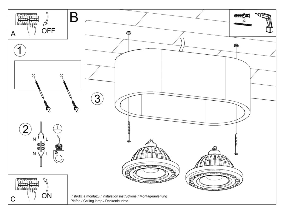 Schéma d'installation du luminaire