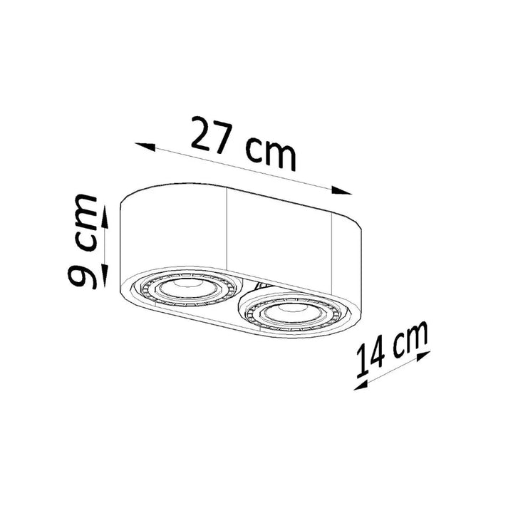 Luminaire plafonnier basic 2 béton avec double tête encastrée style loft pour sentez mieux et design minimaliste