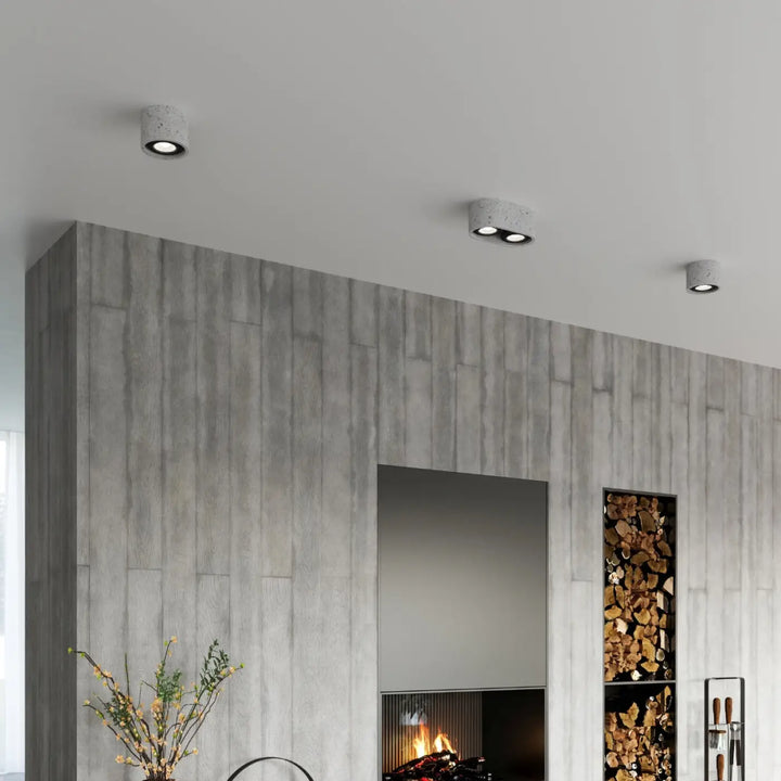 Plafonnier basic 2 béton avec éclairage encastré en béton pour un style loft moderne sentez mieux