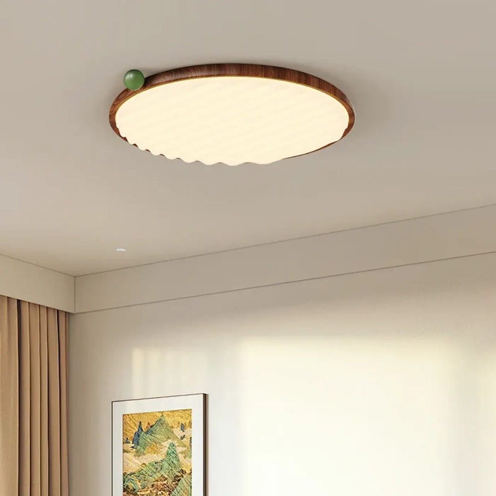 Luminaire plafonnier élégant en bois et éclairage led moderne