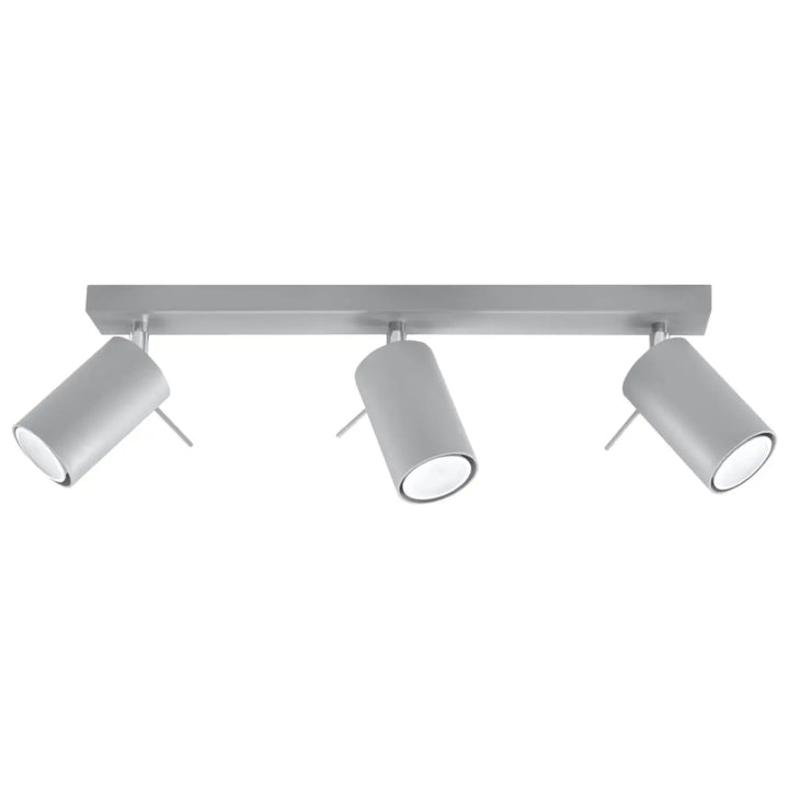 Luminaire plafonnier ring 3 gris en métal avec trois spots orientables que vous pouvez facilement installer
