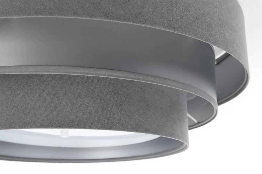 Luminaire plafonnier gris triniti elegant avec abat-jour en tissu gris à finition texturée douce
