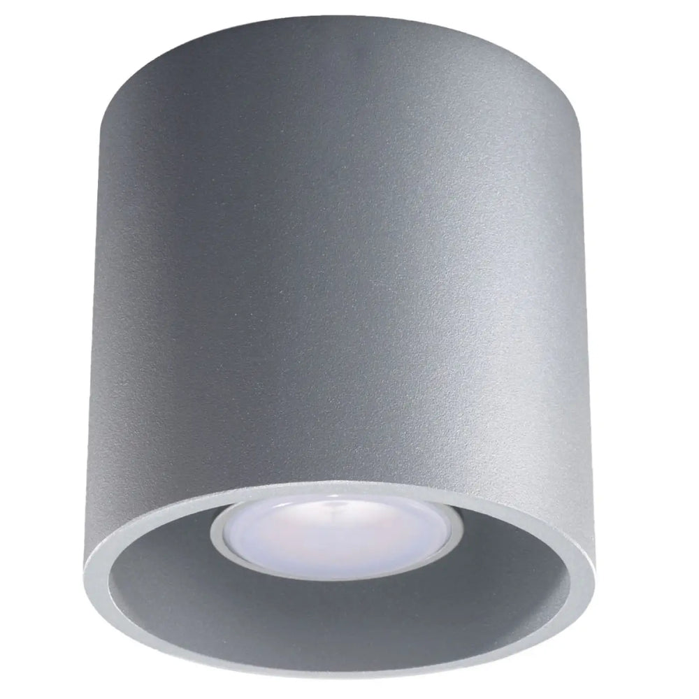 Plafonnier orbis gris cylindre en bois naturel mat avec ampoule led intégrée pour éclairage intérieur moderne