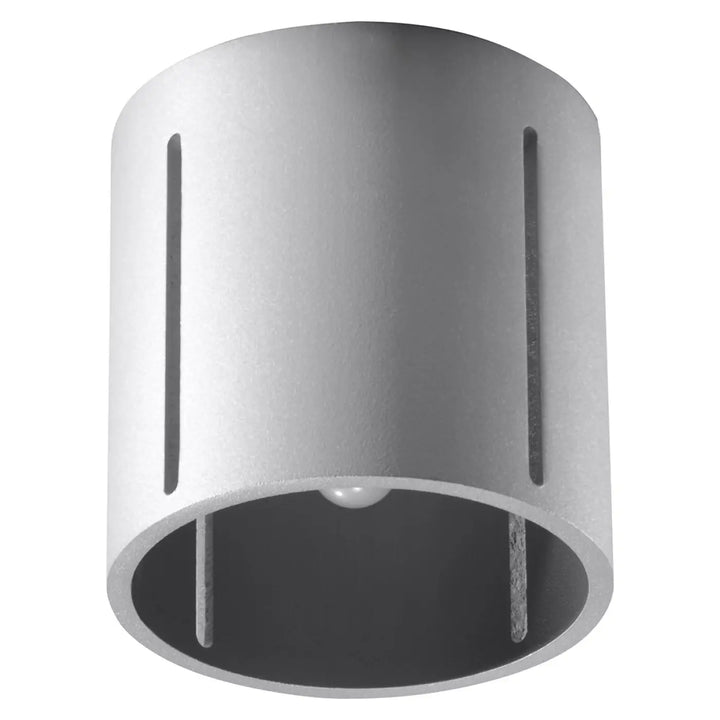 Plafonnier moderne en aluminium gris avec perforation linéaire offrant un spectacle lumineux élégant pour salle à vivre