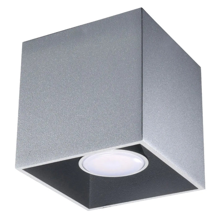 Plafonnier quad gris moderne en forme de cube avec intérieur noir pour une magnifique décoration montées individuellement