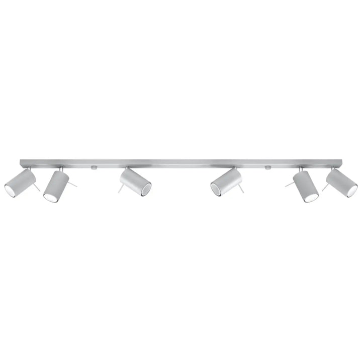 Luminaire plafonnier ring 6l gris avec six bras réglables en métal argenté pour une atmosphère intérieure élégante