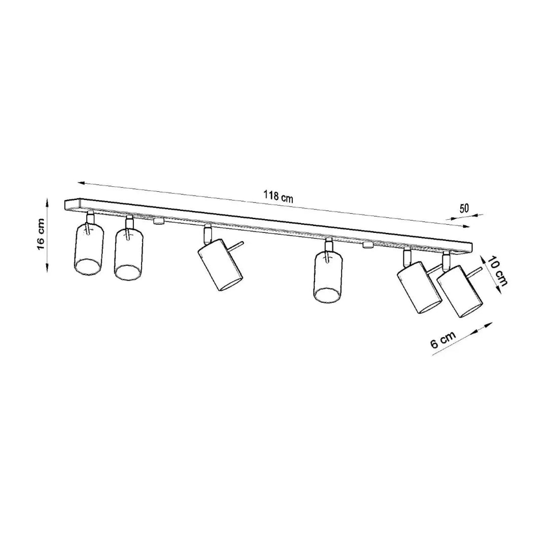 Luminaire plafonnier ring 6l gris avec cinq bras réglables et abat-jour en verre pour une atmosphère intérieure moderne