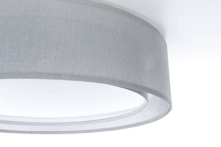 Plafonnier gris platine en tissu gris à structure moderne avec texture subtile luminaire plafonnier puro