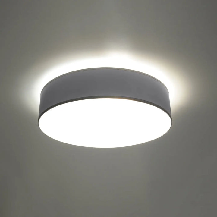 Plafonnier rond arena 55 gris avec forme riche et éclairage polyvalent doux et uniforme en finition mate