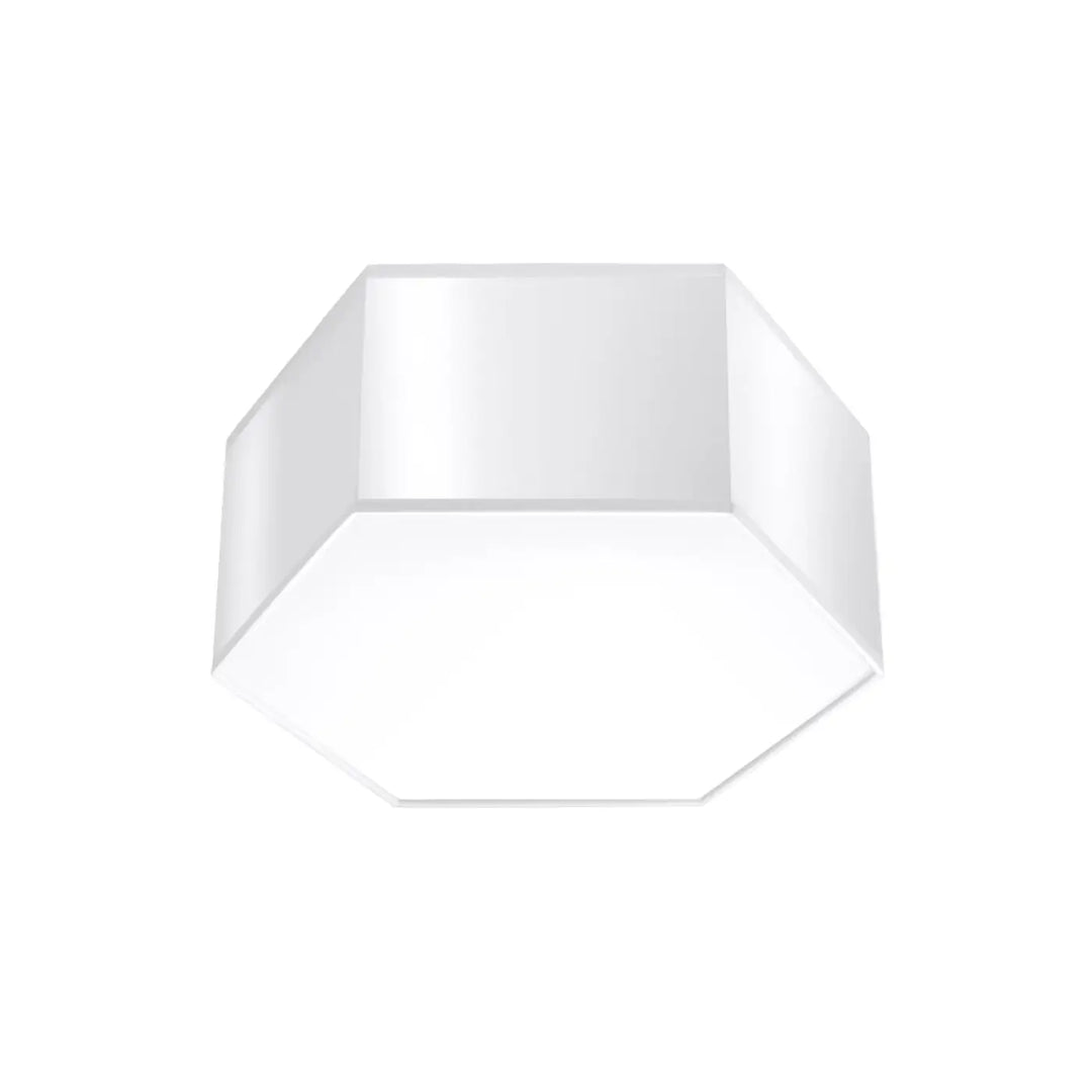 Luminaire plafonnier sunde 13 blanc avec formes géométriques hexagonales et finition mate moderne