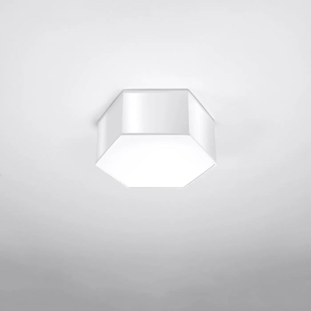 Luminaire plafonnier sunde 13 blanc en formes géométriques hexagonales avec design moderne et épuré