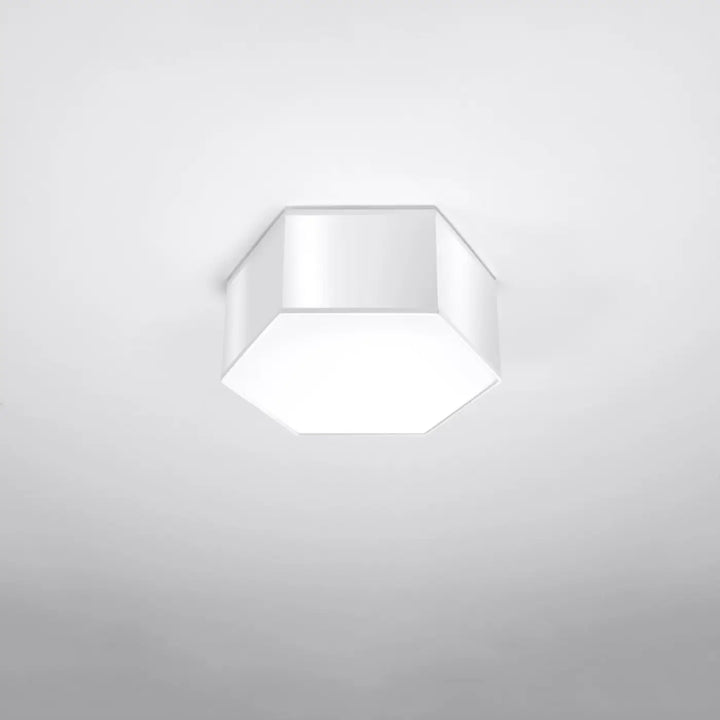 Luminaire plafonnier sunde 13 blanc en formes géométriques hexagonales avec design moderne et épuré