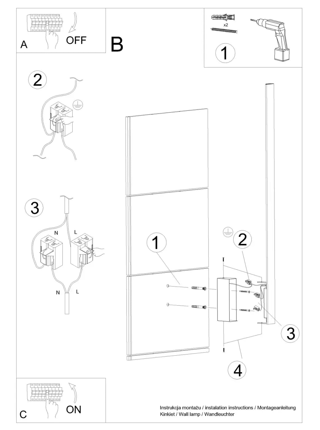 Schéma d'installation du luminaire
