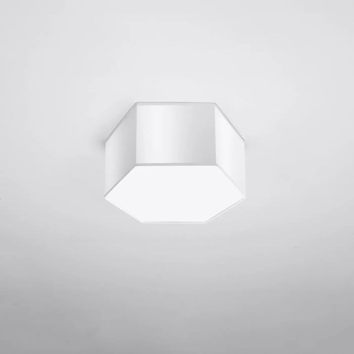 Luminaire plafonnier sunde 15 blanc en formes géométriques hexagonales au design moderne et épuré