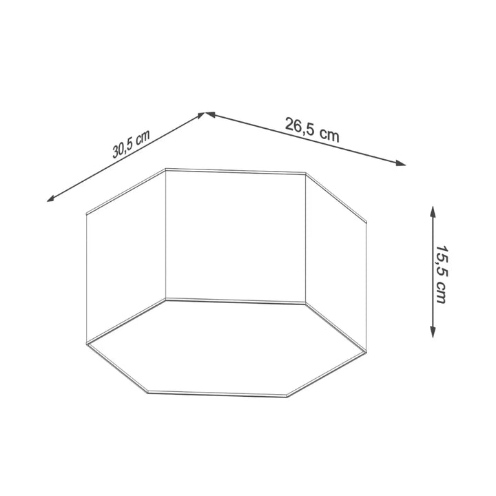 Table dappoint hexagonale en verre blanc formes géométriques luminaire plafonnier sundé 15 dimensions 30,5x26,5x15,5 cm