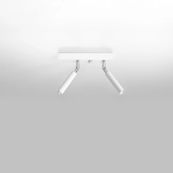 Plafonnier moderne eyetech blanc avec deux bras cylindriques ajustables style industriel d’ambiance loft