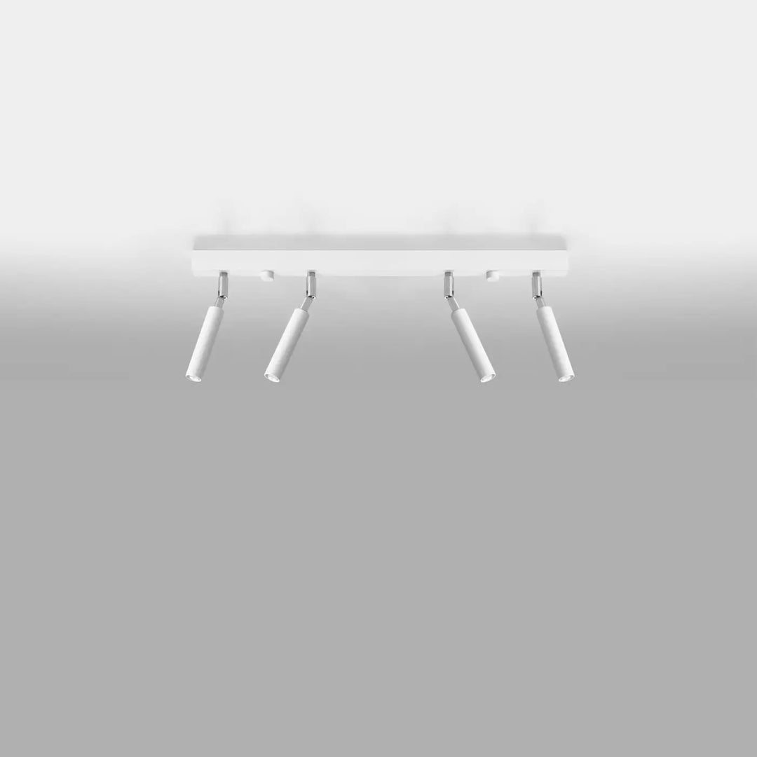 Luminaire plafonnier moderne eyetech blanc rectangulaire avec quatre spots ajustables style industriel d’ambiance loft