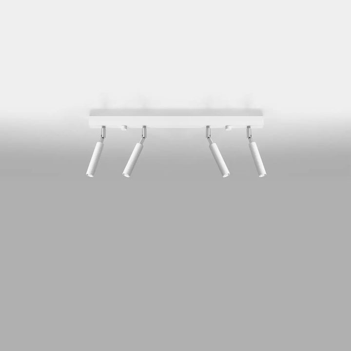 Luminaire plafonnier moderne eyetech blanc rectangulaire avec quatre spots ajustables style industriel d’ambiance loft