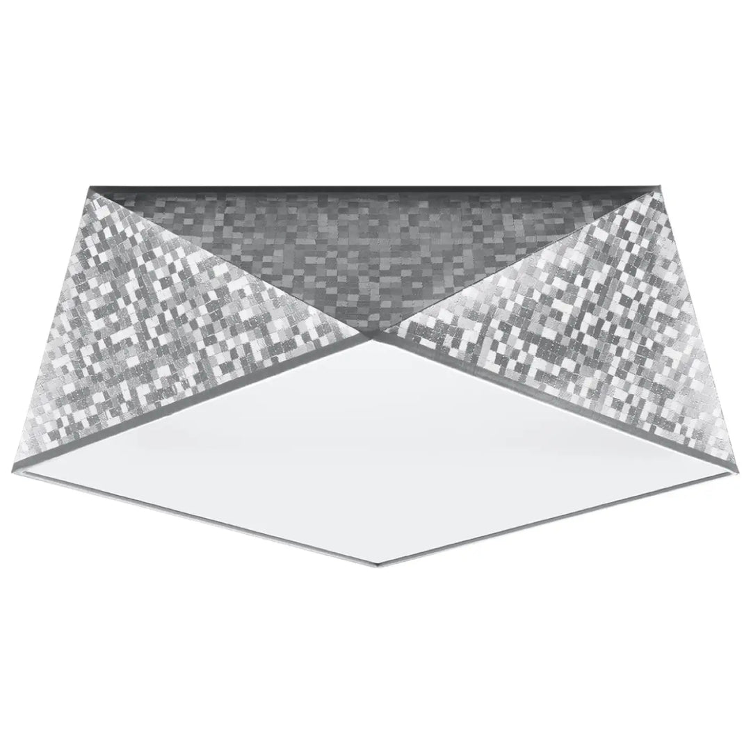 Plafonnier hexa 35 argent en mosaïque argentée avec design géométrique angulaire pour un éclairage exclusif