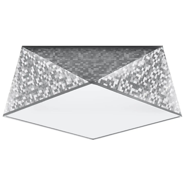 Plafonnier hexa 35 argent en mosaïque argentée avec design géométrique angulaire pour un éclairage exclusif