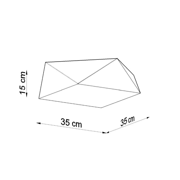 Luminaire plafonnier hexa 35 argent avec design minimaliste en forme de prisme géométrique 35 cm x 35 cm x 15 cm