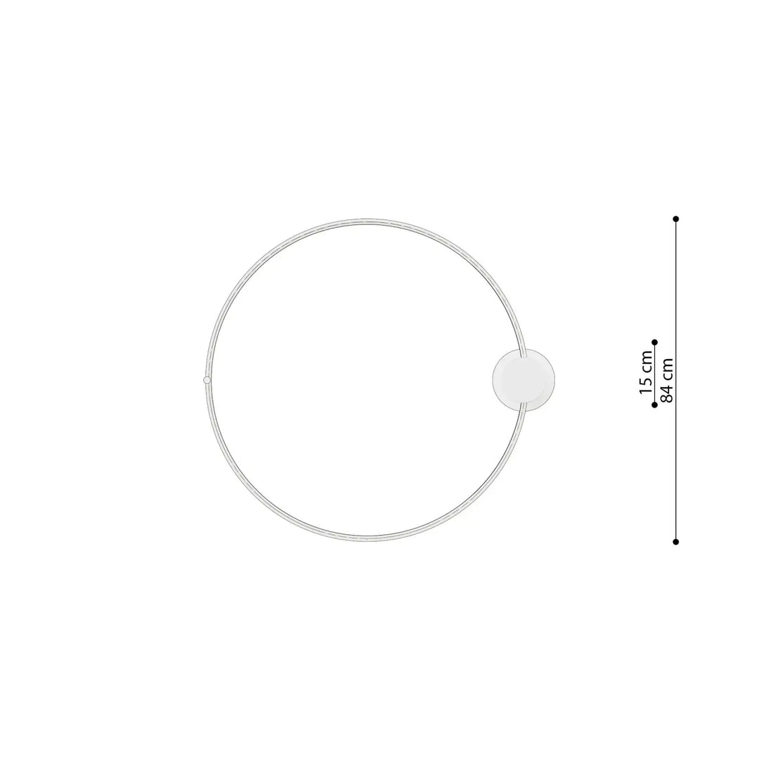 Anneau porte-serviette circulaire argenté 15 cm diamètre 84 cm hauteur design unique modules led lampes rio