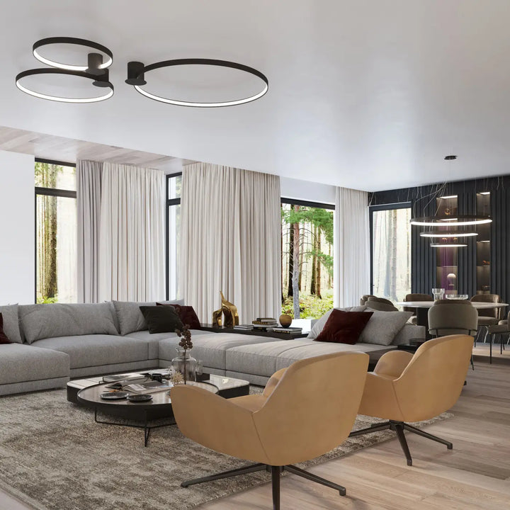 Luminaire plafonnier rio 78 noir avec modules led design unique idéal pour lampes rio modernes et minimalistes