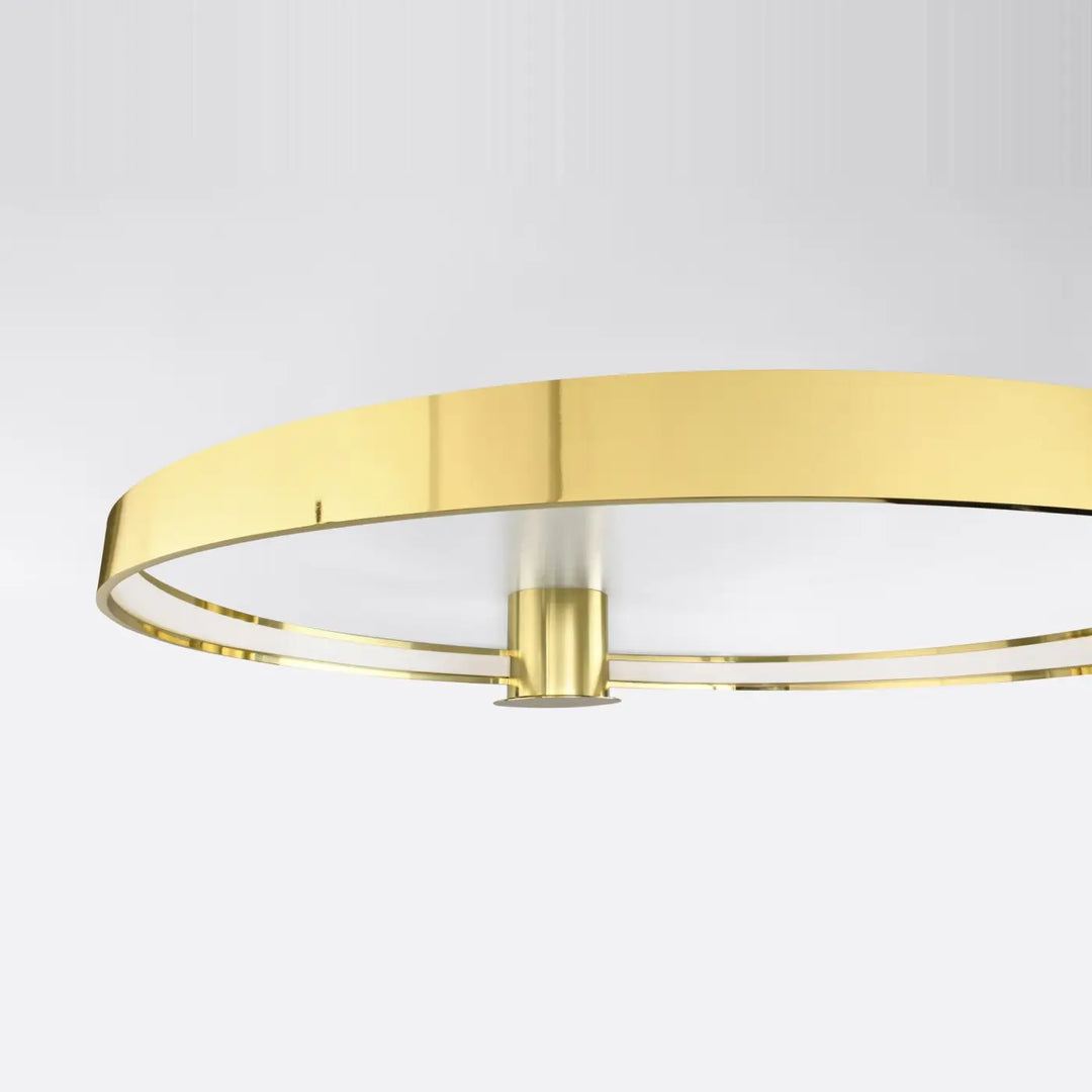 Luminaire plafonnier rio 78 3000k or poli avec modules led design unique et cadre en métal poli pour libre cours à lélégance