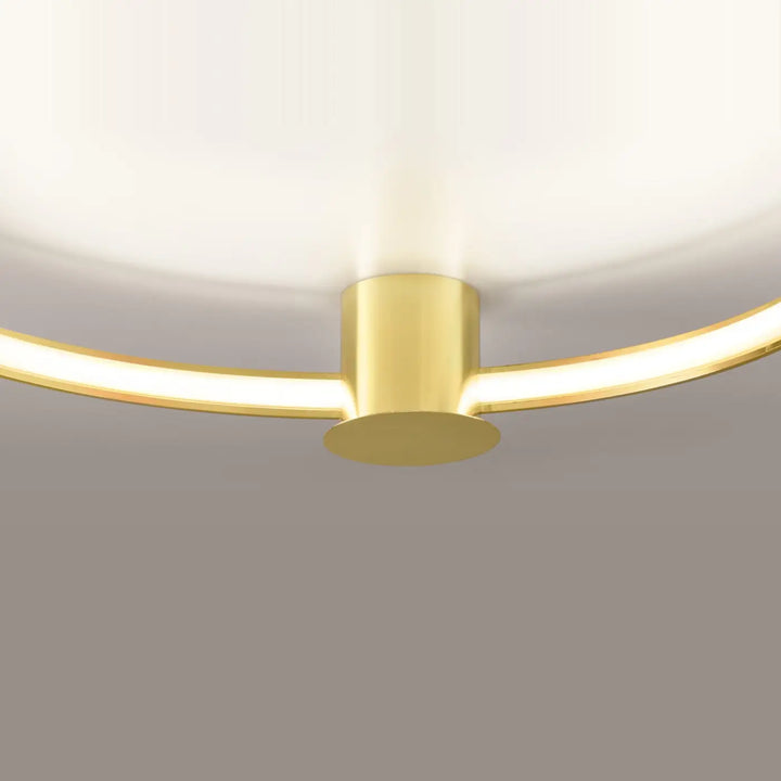 Luminaire plafonnier rio 78 3000k or poli avec modules led design unique et base cylindrique minimaliste pour libre cours