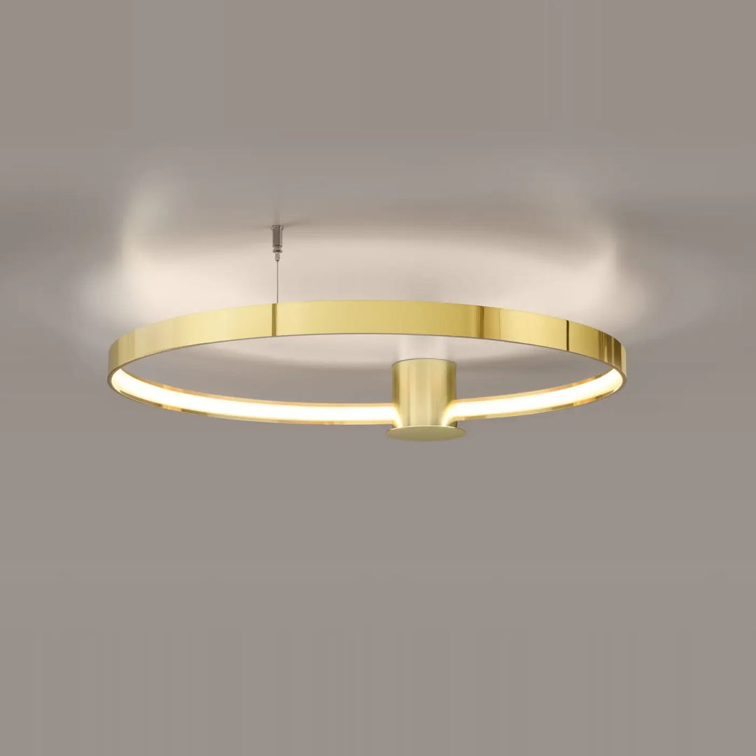 Luminaire plafonnier rio 78 or poli avec modules led intégrés design unique et éclairage chaud libre cours